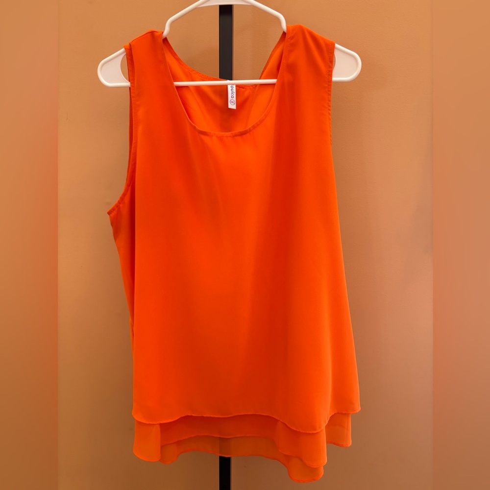 Women's Sleeveless Chiffon Tank Top Double Layers Blouse Tunic Size 3X